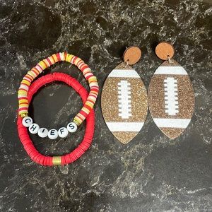 Kansas City Chiefs Bracelets & Football Earrings